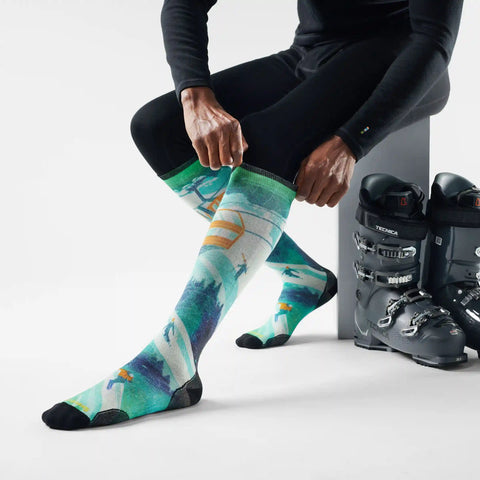 Ski Ski Day Print Over The Calf Socks