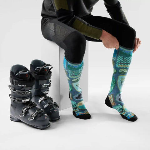 Ski Explorer Print Over The Calf Socks