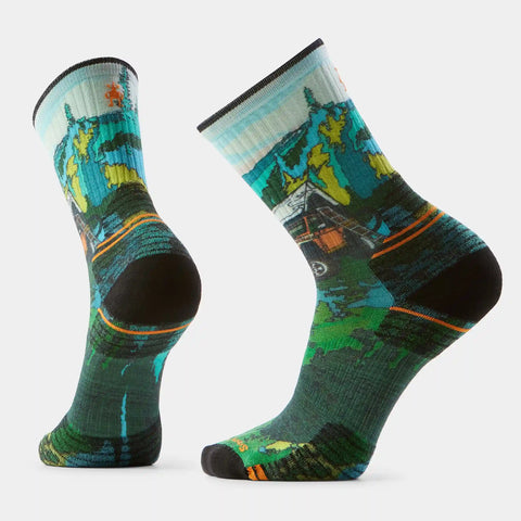 Hike Trail Trekker Print Crew Socks