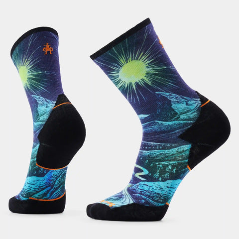 Trail Run Treeline Print Crew Socks